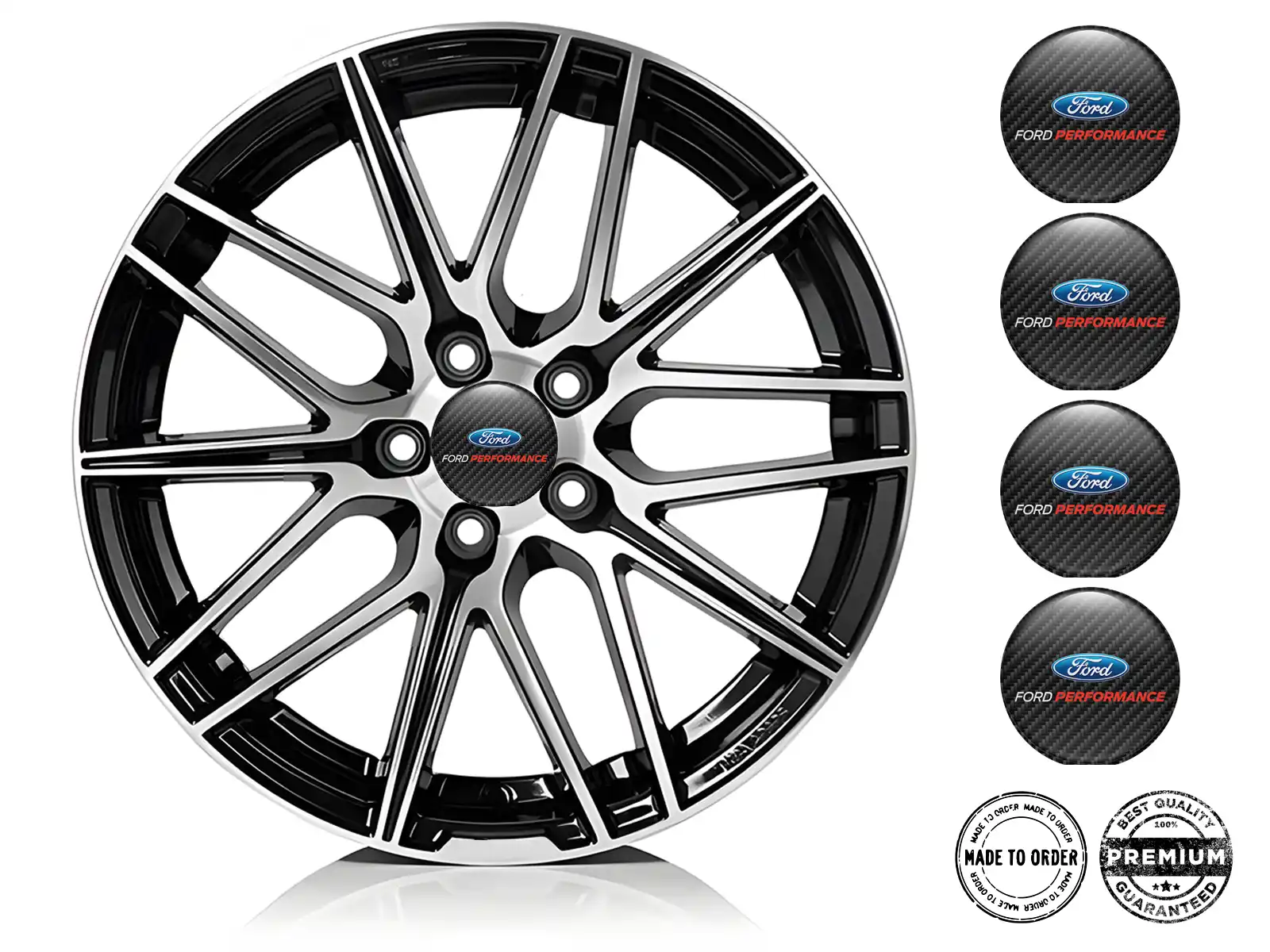 Ford Logo Autocollant Bombé Emblèmes Roues Élégants
